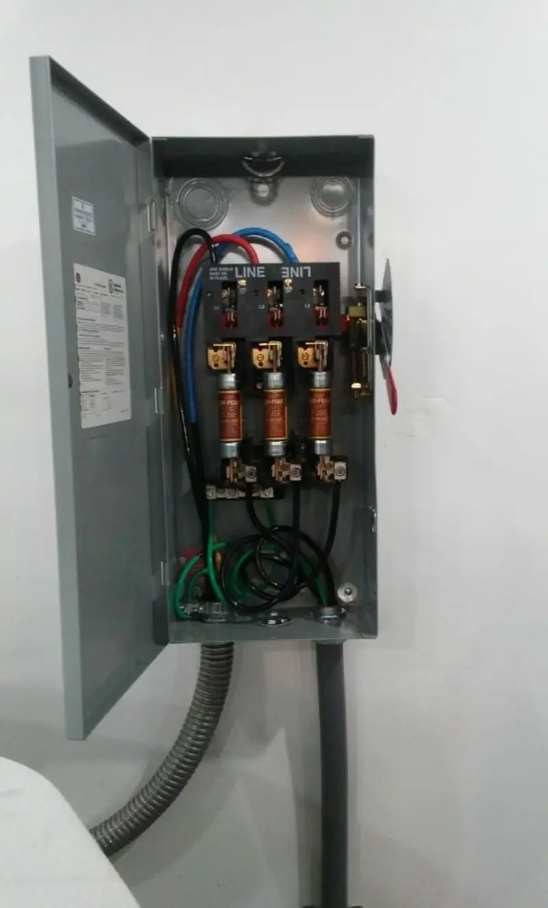 Three-phase disconnect switch installed for Electrical Wiring & Rewiring in Raytown